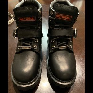 Harley Davidson Buckled Moto Boots - 6.5 US